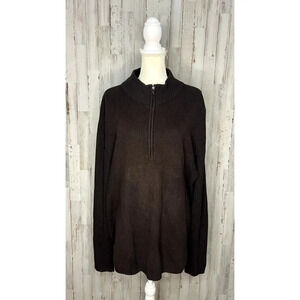 Calvin Klein Men's‎ 2XL Brown Quarter-Zip Mock Neck Sweater
